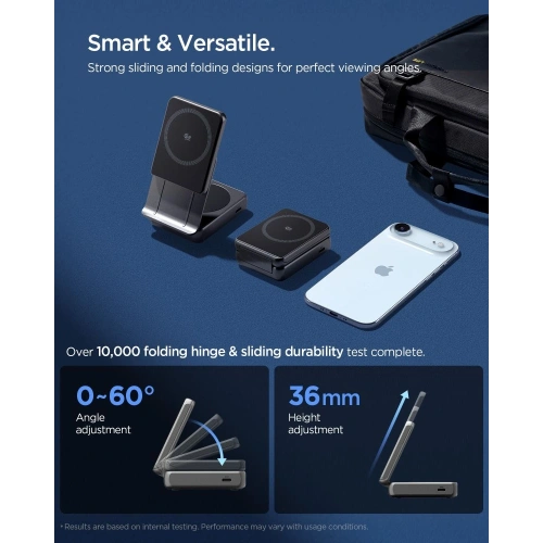 Ładowarka indukcyjna Spigen Essential EF302MOQ Qi 2.2 2in1 Magnetic MagSafe Wireless Charger Black