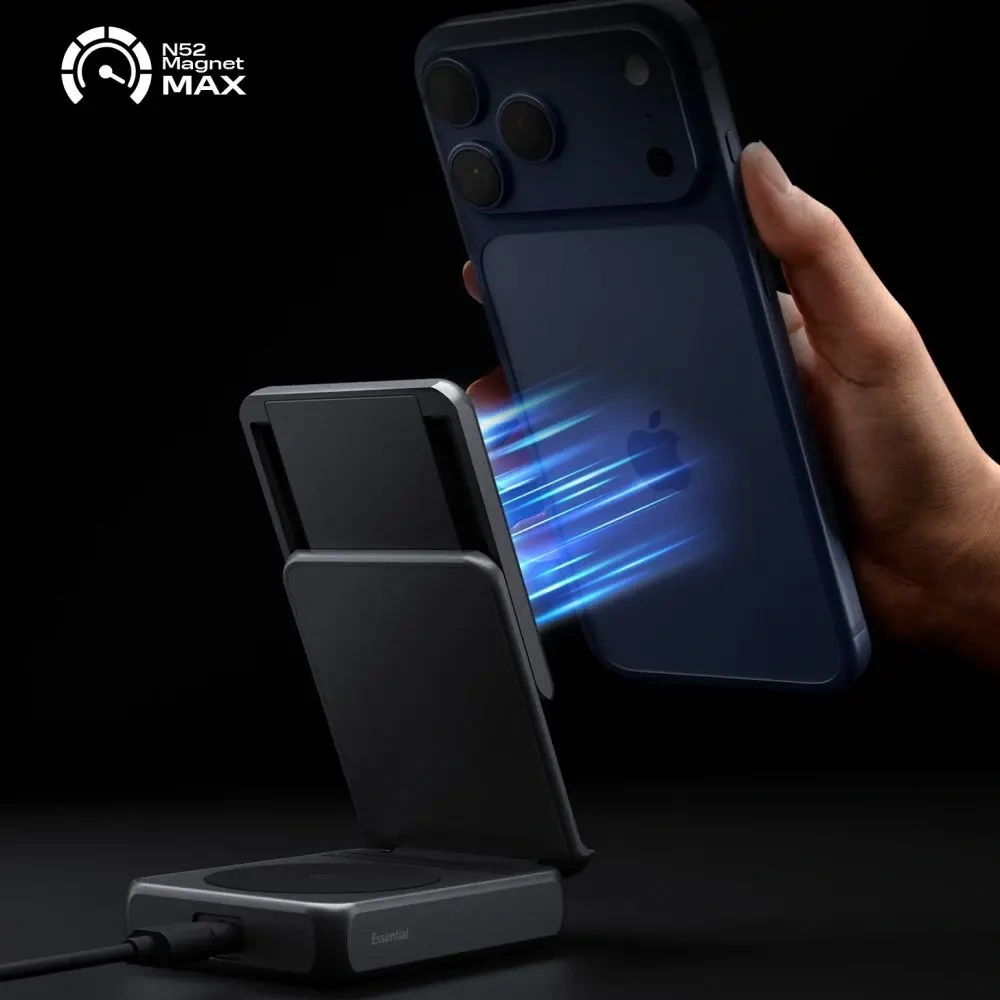 Ładowarka indukcyjna Spigen Essential EF302MOQ Qi 2.2 2in1 Magnetic MagSafe Wireless Charger Black