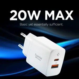 Ładowarka sieciowa Spigen Essential EE202EU USB-A, USB-C Network Charger 20W White