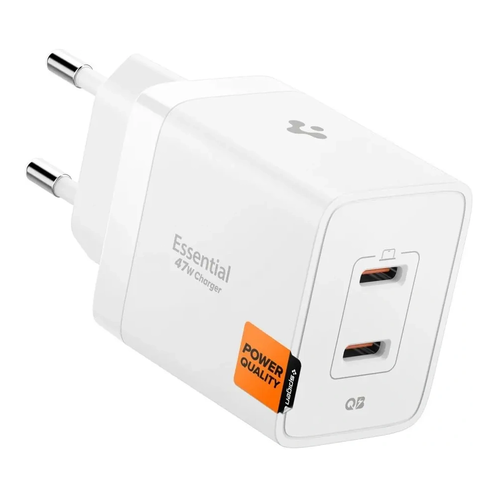 Ładowarka sieciowa Spigen Essential EE472EU 2xUSB-C Network Charger 47W White