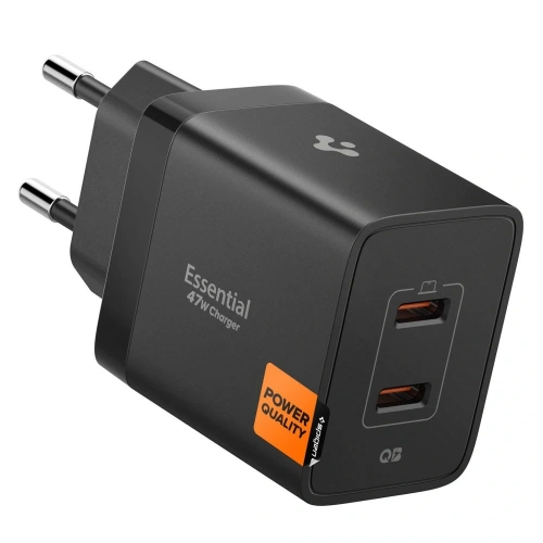 Ładowarka sieciowa Spigen Essential EE472EU 2xUSB-C Network Charger 47W Black