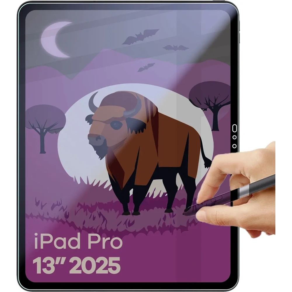 Prywatyzujące szkło hybrydowe Bizon Glass Tab Mule Shadow do Apple iPad Pro 13" M5 2025 matowe