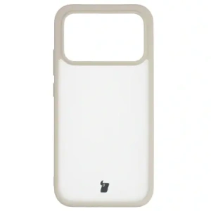 Etui Bizon Case Angelo do Xiaomi POCO F8 Pro półprzezroczyste z beżową ramką