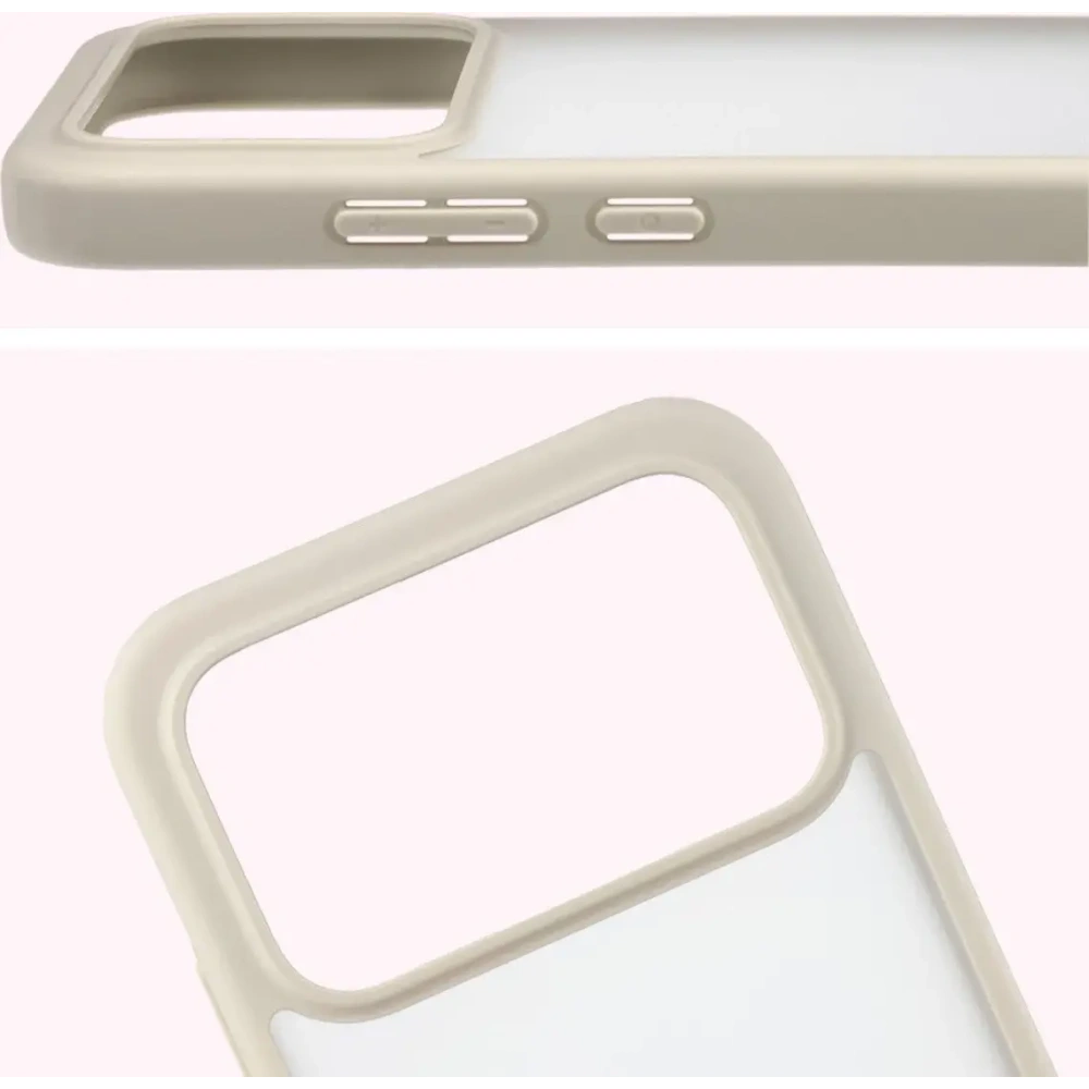 Etui Bizon Case Angelo do Xiaomi POCO F8 Pro półprzezroczyste z beżową ramką