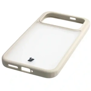 Etui Bizon Case Angelo do Xiaomi POCO F8 Pro półprzezroczyste z beżową ramką