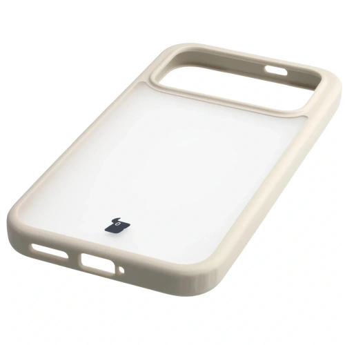 Etui Bizon Case Angelo do Xiaomi POCO F8 Pro półprzezroczyste z beżową ramką
