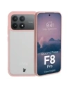 Etui Bizon Case Angelo do Xiaomi POCO F8 Pro półprzezroczyste z jasnoróżową ramką