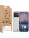 Etui Bizon Case Angelo do Xiaomi POCO F8 Pro półprzezroczyste z jasnoróżową ramką