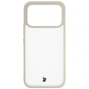 Etui Bizon Case Angelo do Xiaomi POCO F8 Ultra półprzezroczyste z beżową ramką