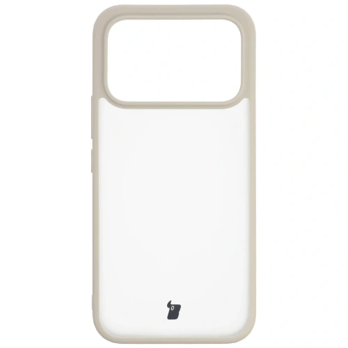 Etui Bizon Case Angelo do Xiaomi POCO F8 Ultra półprzezroczyste z beżową ramką