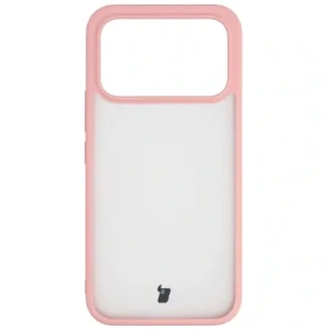 Etui Bizon Case Angelo do Xiaomi POCO F8 Ultra półprzezroczyste z jasnoróżową ramką