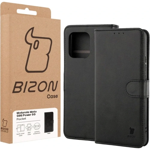 Etui z klapką Bizon Case Pocket do Motorola Moto G86 Power 5G czarne