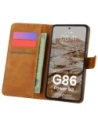 Etui z klapką Bizon Case Pocket do Motorola Moto G86 Power 5G brązowe
