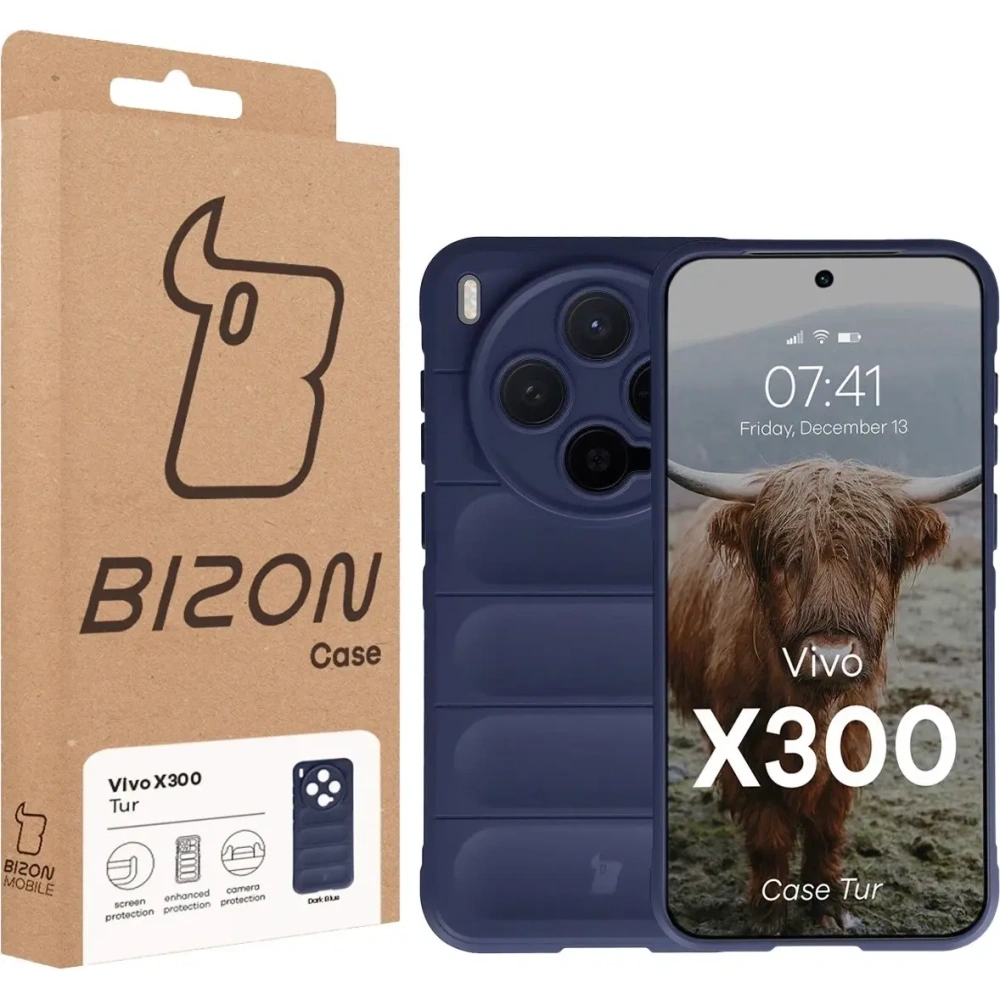Pancerne etui Bizon Case Tur do Vivo X300 granatowe