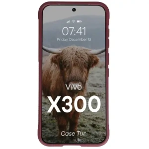 Pancerne etui Bizon Case Tur do Vivo X300 burgundowe