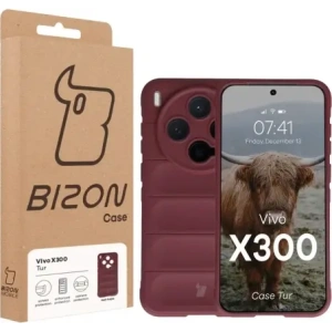 Pancerne etui Bizon Case Tur do Vivo X300 burgundowe