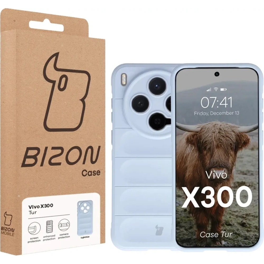 Pancerne etui Bizon Case Tur do Vivo X300 jasnoniebieskie