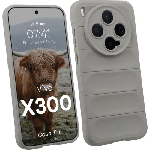 Pancerne etui Bizon Case Tur do Vivo X300 jasnoszare