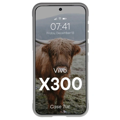 Pancerne etui Bizon Case Tur do Vivo X300 jasnoszare