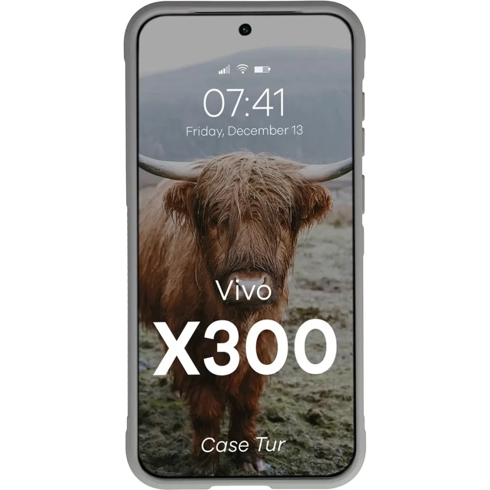 Pancerne etui Bizon Case Tur do Vivo X300 jasnoszare