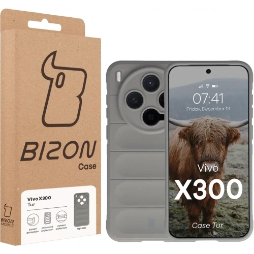 Pancerne etui Bizon Case Tur do Vivo X300 jasnoszare