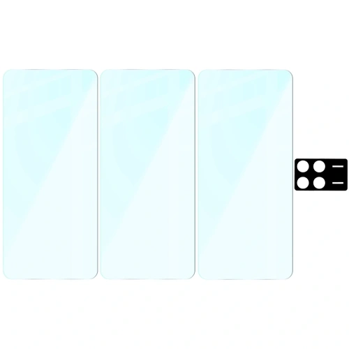 3x Szkło hartowane + szybka na aparat Bizon Glass Clear Pack do Xiaomi POCO F6 Pro