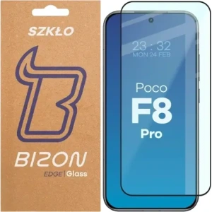 Szkło hartowane Bizon Glass Edge 2 do Xiaomi POCO F8 Pro czarna ramka