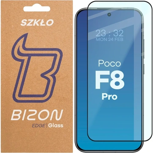 Szkło hartowane Bizon Glass Edge 2 do Xiaomi POCO F8 Pro czarna ramka