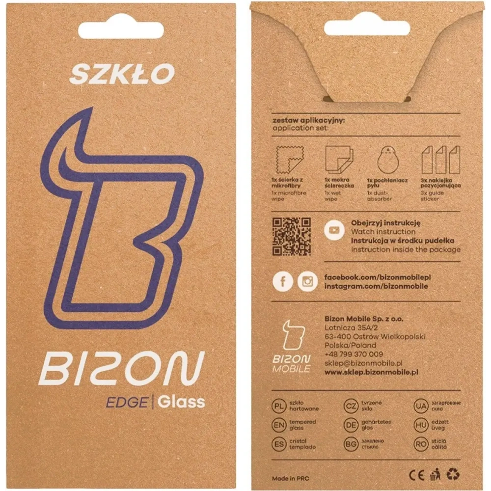 Szkło hartowane Bizon Glass Edge 2 do Xiaomi POCO F8 Pro czarna ramka