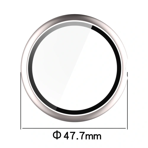 Etui ze szkłem do zegarka Bizon Case+Glass Watch do Google Pixel Watch 4 45mm satynowo szampańskie