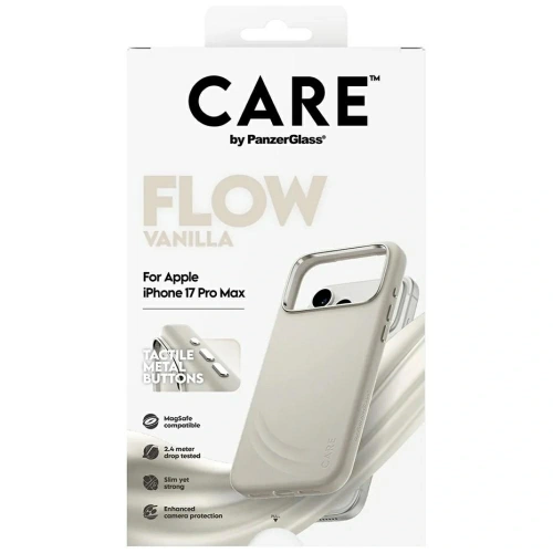 Etui CARE by PanzerGlass FLOW MagSafe do Apple iPhone 17 Pro Max waniliowy