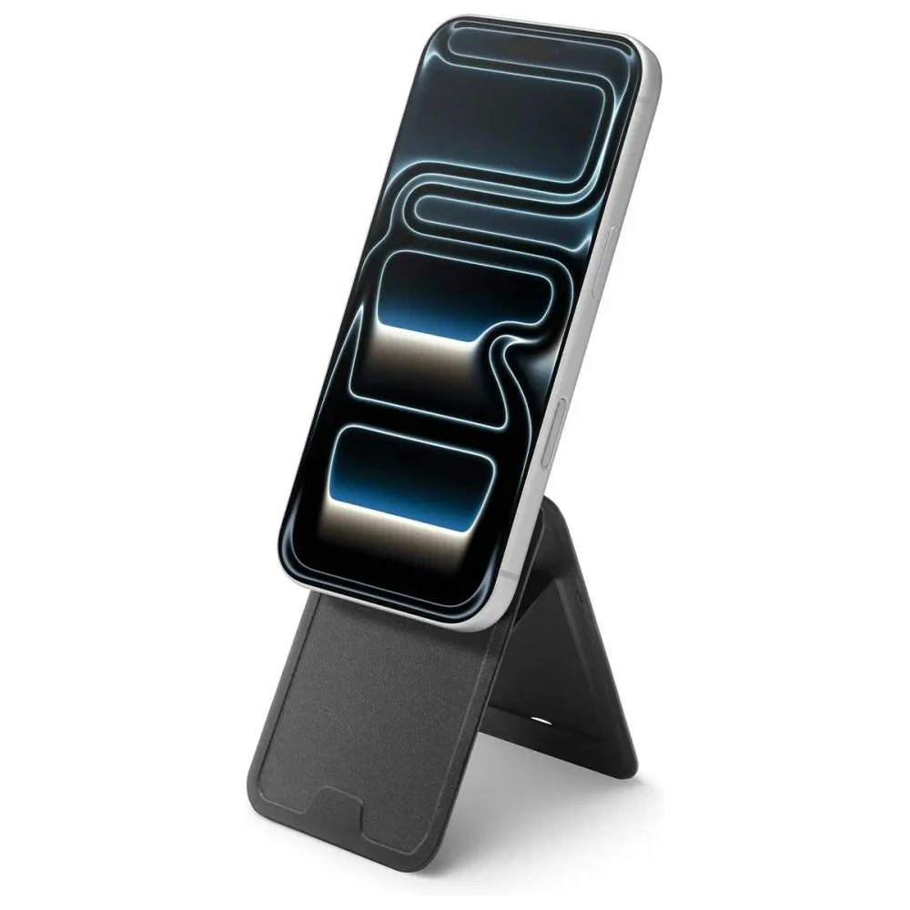 Stojak na telefon z miejscem na karty Spigen S314-3 Slim Fold Tripod MagSafe Universal Magnetic Card Holder Black