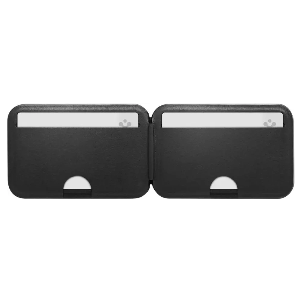 Stojak na telefon z miejscem na karty Spigen S314-2 Slim Fold Tripod MagSafe Universal Magnetic Card Holder Black