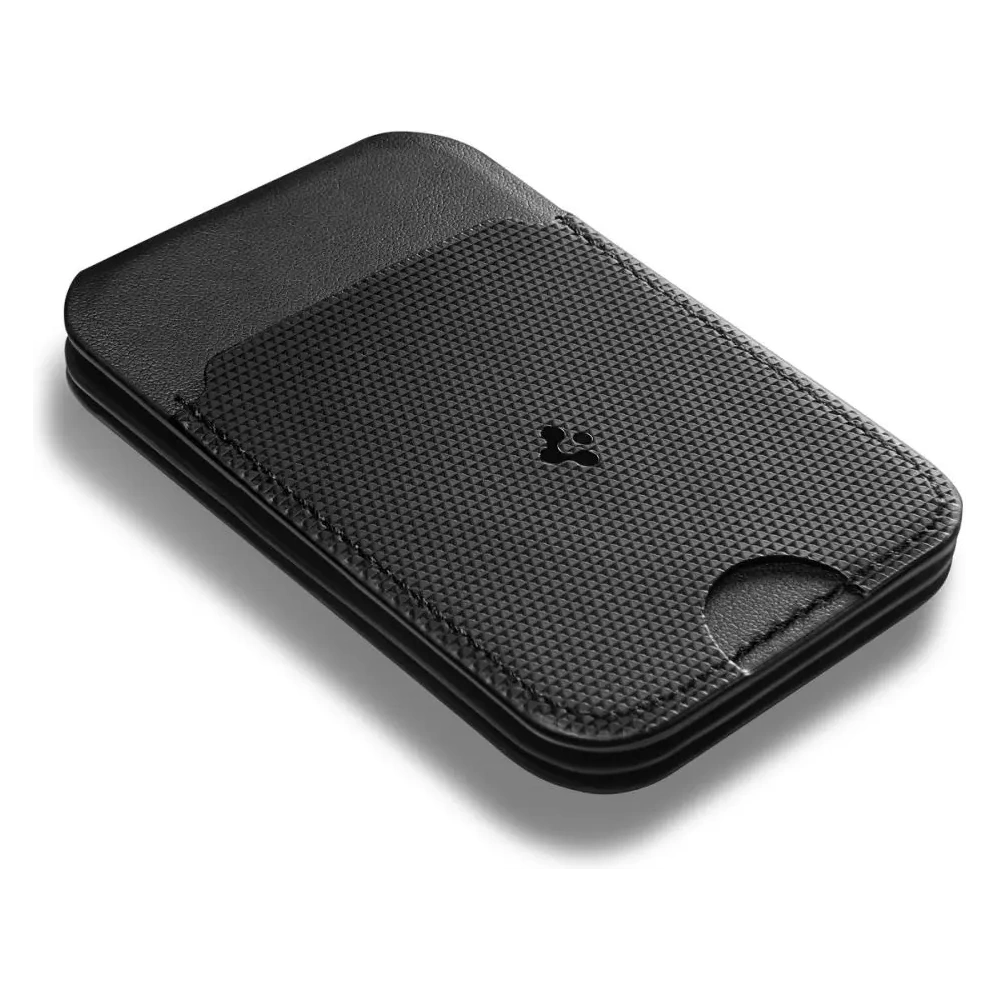 Stojak na telefon z miejscem na karty Spigen S314-2 Slim Fold Tripod MagSafe Universal Magnetic Card Holder Black