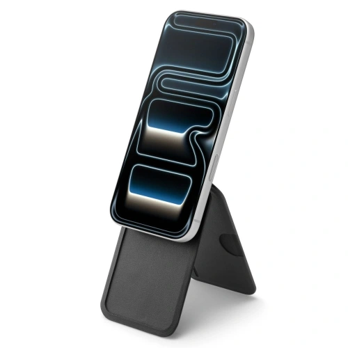 Stojak na telefon z miejscem na karty Spigen S314-2 Slim Fold Tripod MagSafe Universal Magnetic Card Holder Black