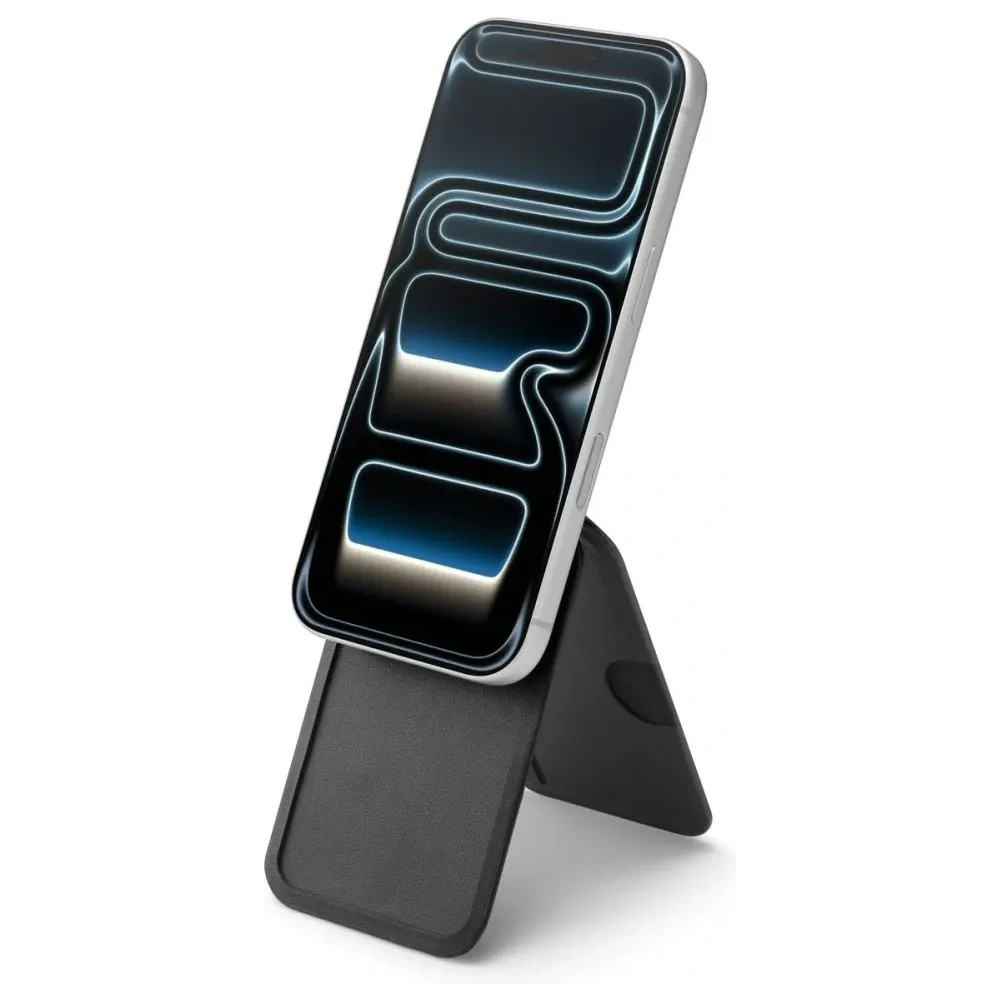 Stojak na telefon z miejscem na karty Spigen S314-2 Slim Fold Tripod MagSafe Universal Magnetic Card Holder Black