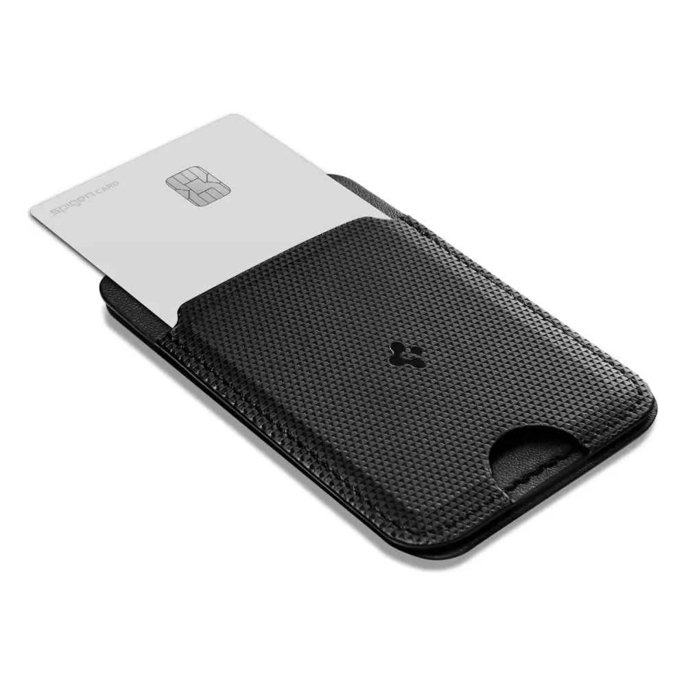 Stojak na telefon z miejscem na karty Spigen S314-1 Slim Fold Tripod MagSafe Universal Magnetic Card Holder Black