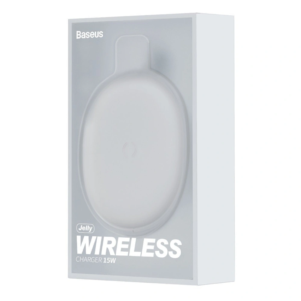 Wholesale Baseus Jelly wireless induction charger, 15W (white) - BSU1632WHT - {ean13} - Hurt