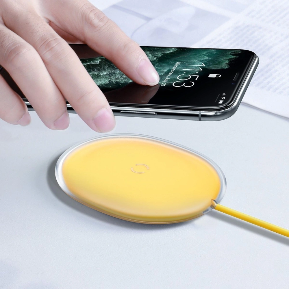 Wholesale Baseus Jelly wireless induction charger, 15W (yellow) - BSU1633YEL - {ean13} - Hurt