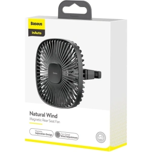 Samochodowy wentylator / wiatrak Baseus Natural Wind na zagłówek, magnetyczny (czarny)