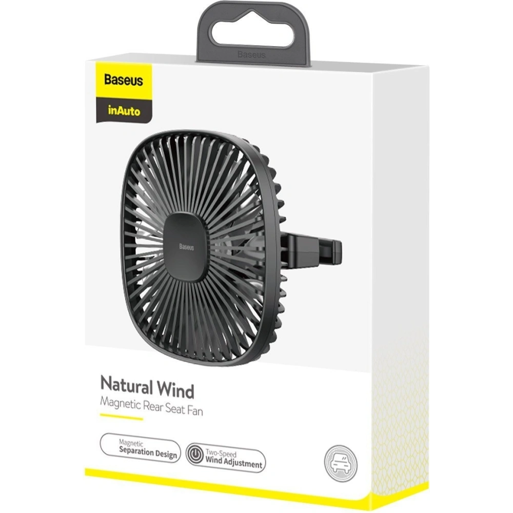 Hurtownia GSM - Automobilový ventilátor / větrák Baseus Natural Wind na opěrku hlavy, magnetický (černý) - BSU1634BLK - {ean13} - Hurt