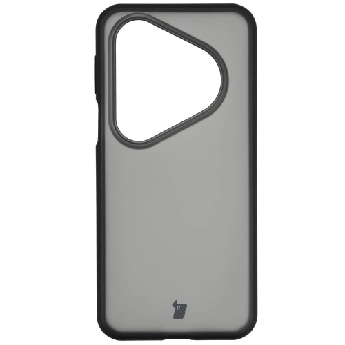 Etui Bizon Case Angelo do Huawei Pura 80 Ultra przydymione z czarną ramką