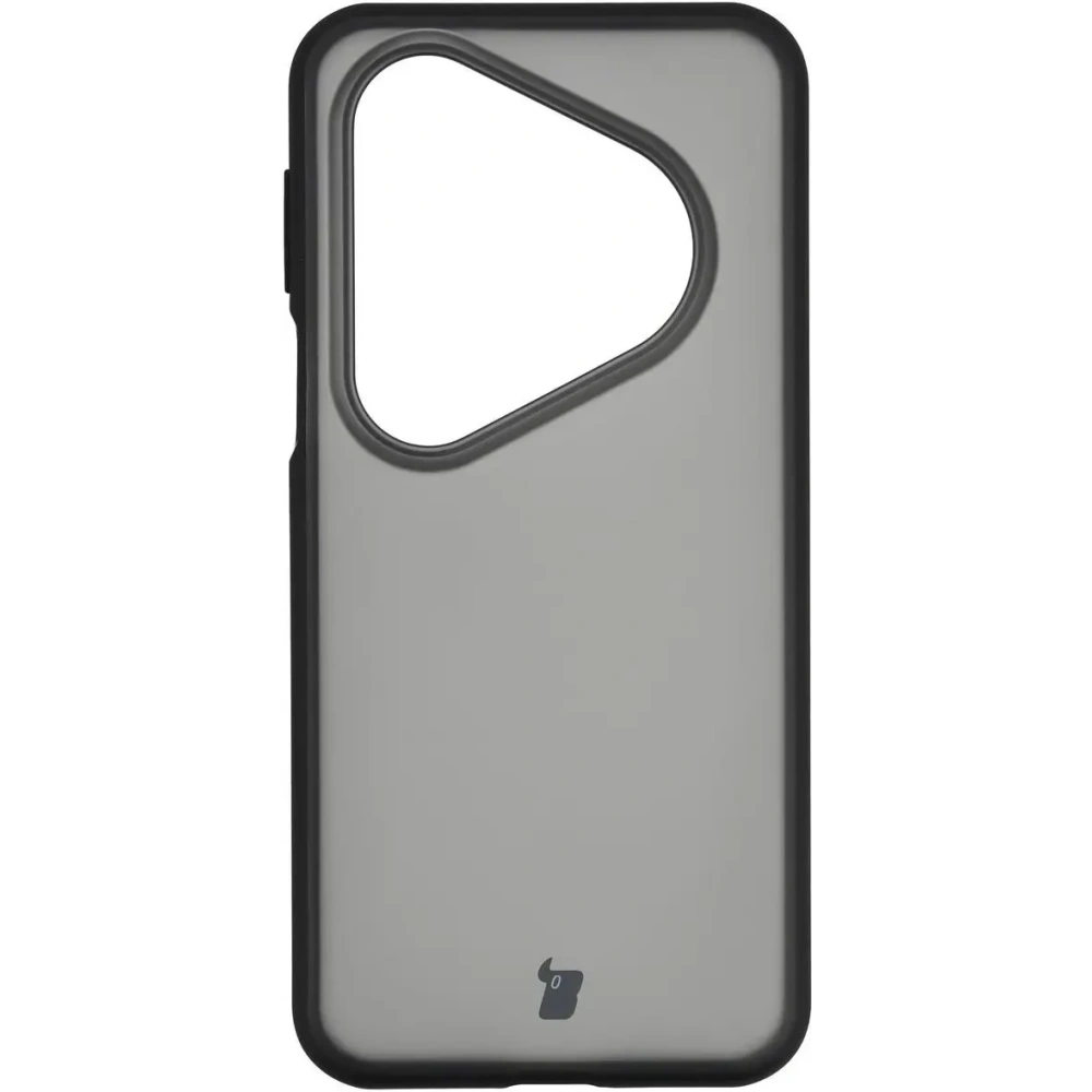 Etui Bizon Case Angelo do Huawei Pura 80 Ultra przydymione z czarną ramką