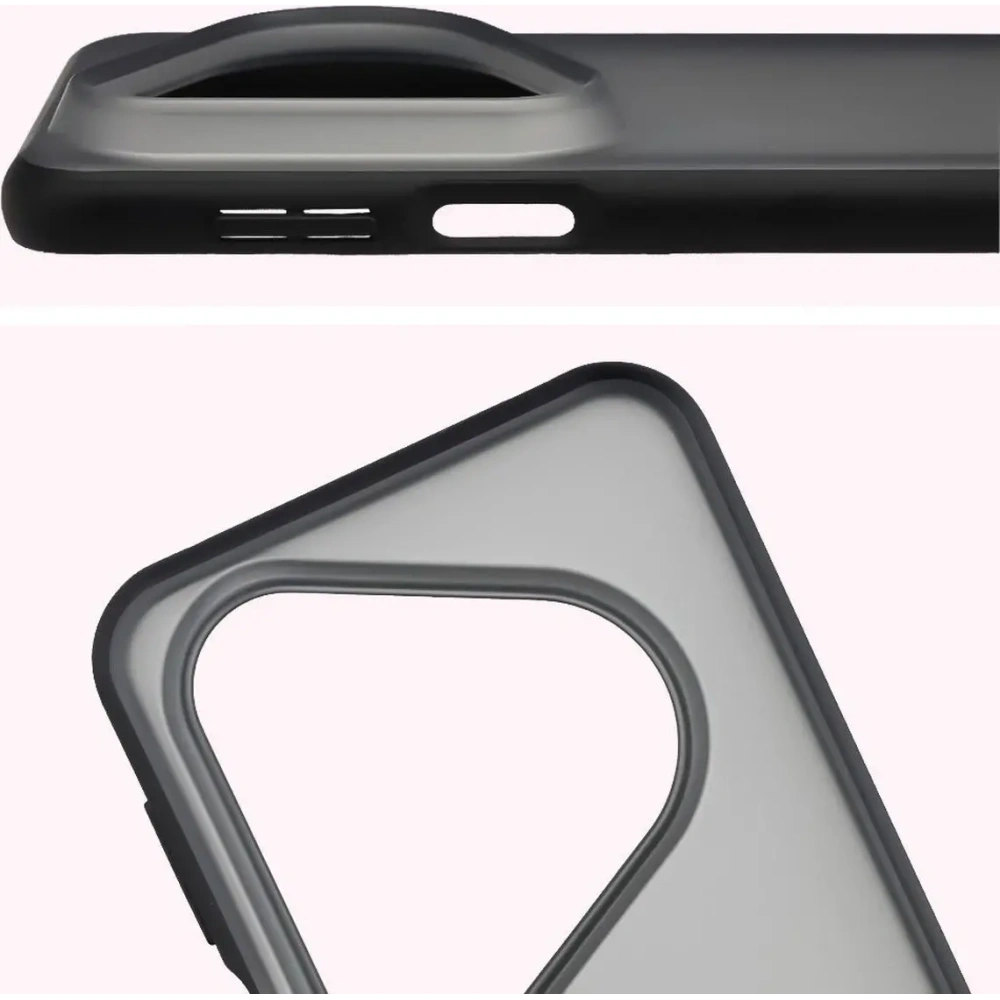 Etui Bizon Case Angelo do Huawei Pura 80 Ultra przydymione z czarną ramką