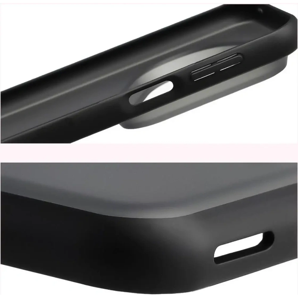 Etui Bizon Case Angelo do Huawei Pura 80 Ultra przydymione z czarną ramką