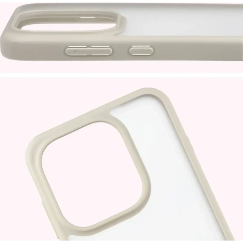 Etui Bizon Case Angelo do Oppo Find X9 półprzezroczyste z beżową ramką