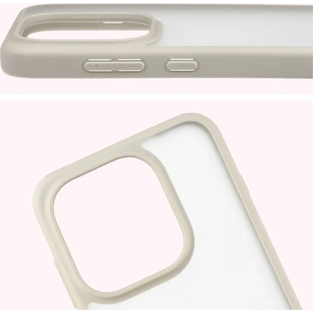 Etui Bizon Case Angelo do Oppo Find X9 półprzezroczyste z beżową ramką