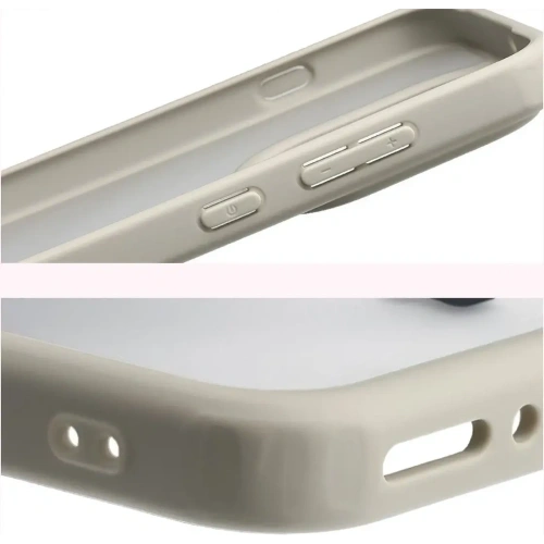 Etui Bizon Case Angelo do Oppo Find X9 półprzezroczyste z beżową ramką