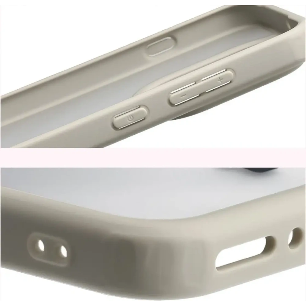 Etui Bizon Case Angelo do Oppo Find X9 półprzezroczyste z beżową ramką