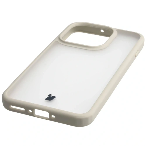 Etui Bizon Case Angelo do Oppo Find X9 półprzezroczyste z beżową ramką